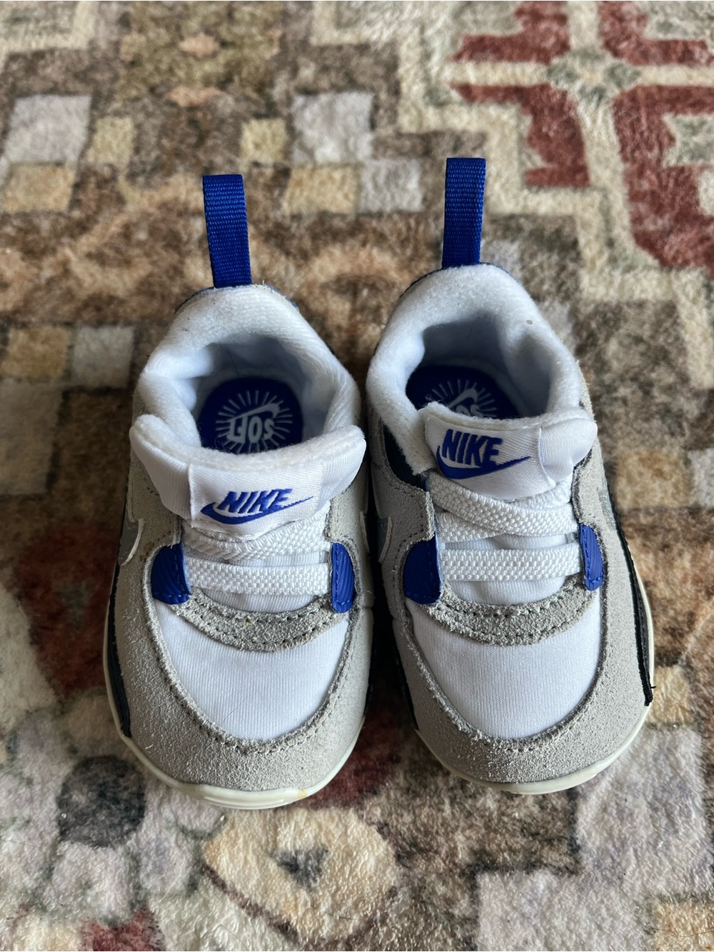 Nike Kids White and Royal Blue Toddler Sneakers